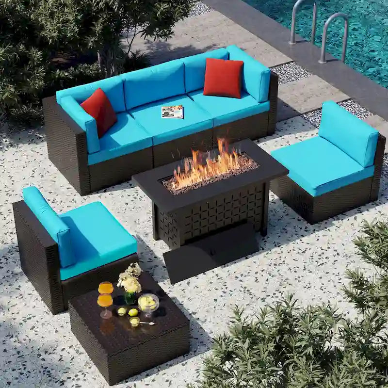 7 Piece Sectional Seating Group With Cushions
