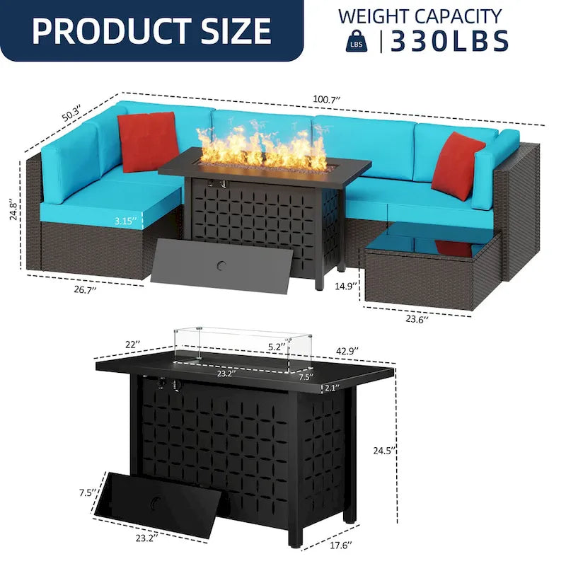 7 Piece Sectional Seating Group With Cushions
