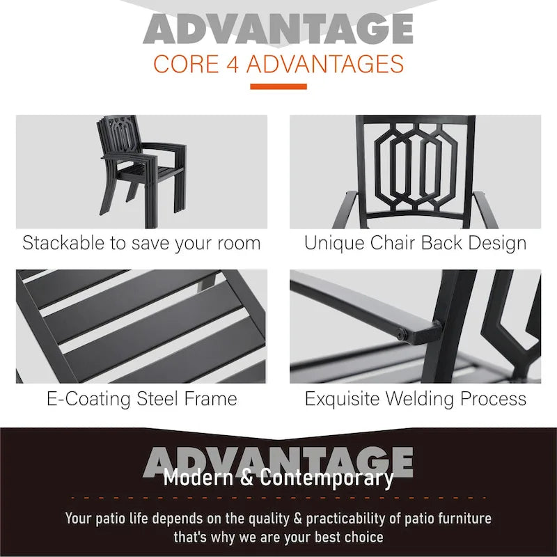 MAISON ARTS Metal Outdoor Patio Bistro Set 3 Pieces Dining Furniture