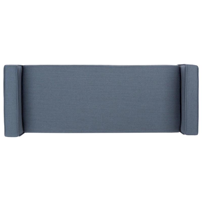 49" Mid-Century Upholstered Bench with Armrests - Cream, Light Brown, Navy for 2