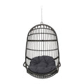 Crumpton Wicker Outdoor Hanging Basket Chair with Cushions by Christopher Knight Home