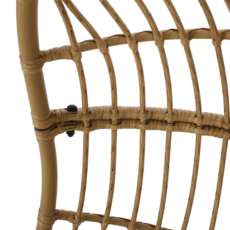 Crumpton Wicker Outdoor Hanging Basket Chair with Cushions by Christopher Knight Home