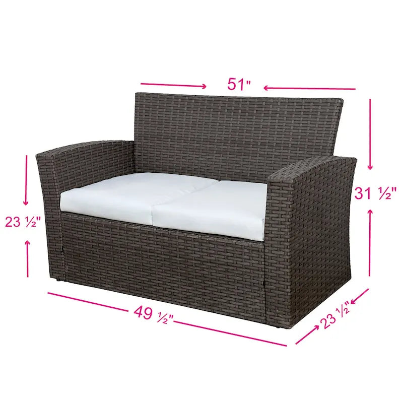 Grandview Outdoor Chocolate 4-piece Patio Conversation Set