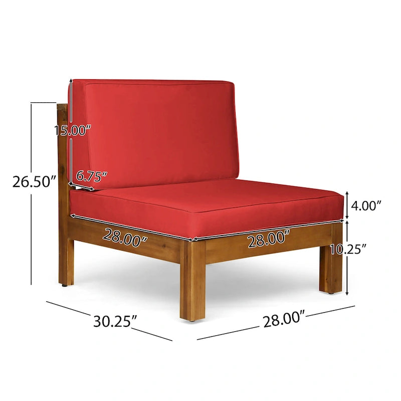 Malawi Outdoor 12-Piece U-Shaped Acacia Wood Sectional Sofa Set with Fire Pit by Christopher Knight Home
