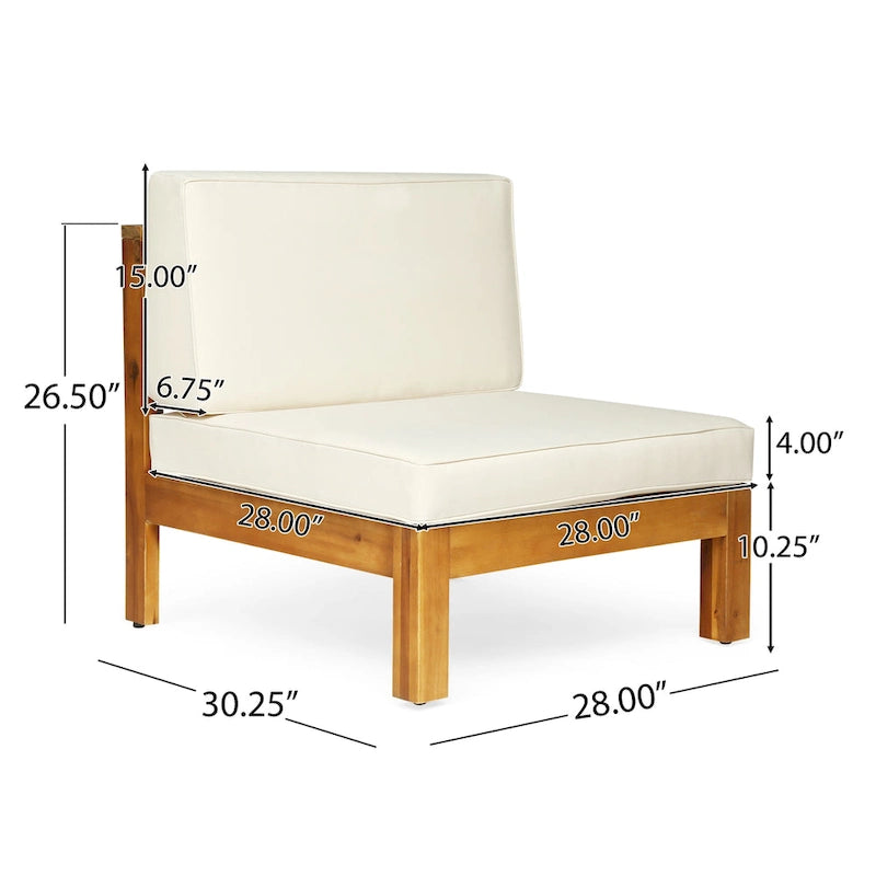 Malawi Outdoor 12-Piece U-Shaped Acacia Wood Sectional Sofa Set with Fire Pit by Christopher Knight Home