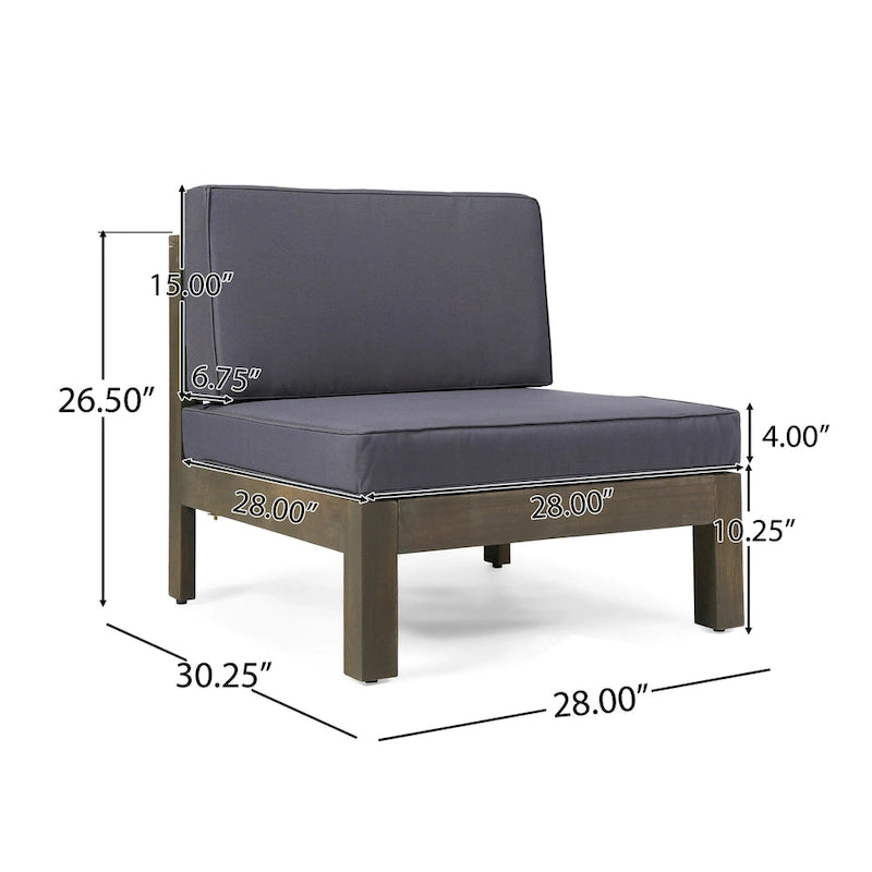 Malawi Outdoor 12-Piece U-Shaped Acacia Wood Sectional Sofa Set with Fire Pit by Christopher Knight Home