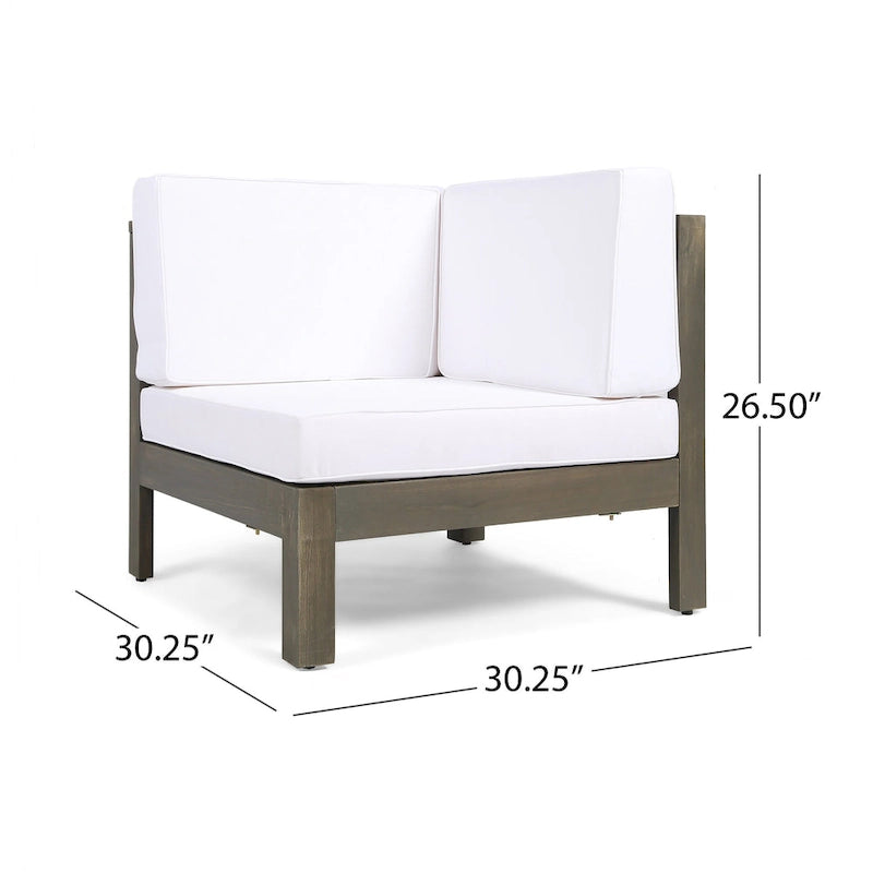 Malawi Outdoor 12-Piece U-Shaped Acacia Wood Sectional Sofa Set with Fire Pit by Christopher Knight Home