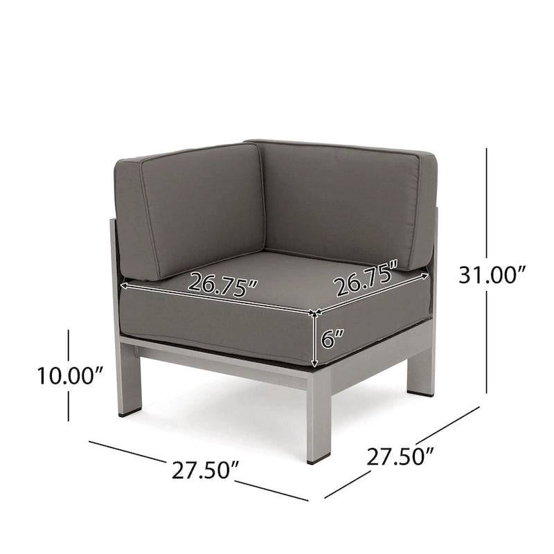 Cape Coral Outdoor 5 Seater Aluminum Chat Set with Fire Pit by Christopher Knight Home