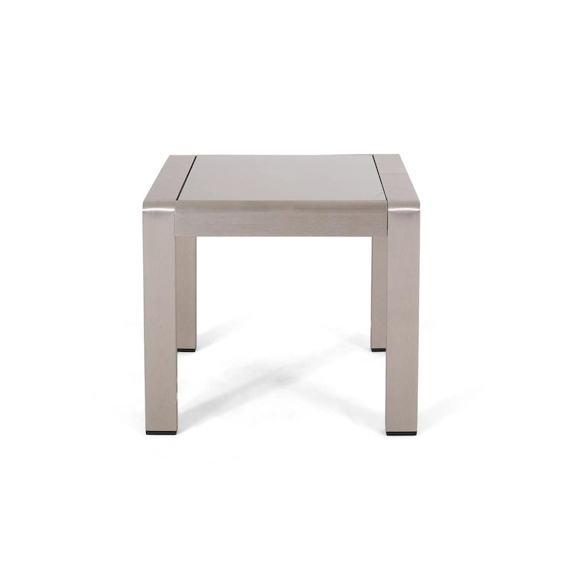 Cape Coral Outdoor 5 Seater Aluminum Chat Set with Fire Pit by Christopher Knight Home