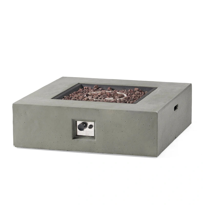 Cape Coral Outdoor 5 Seater Aluminum Chat Set with Fire Pit by Christopher Knight Home