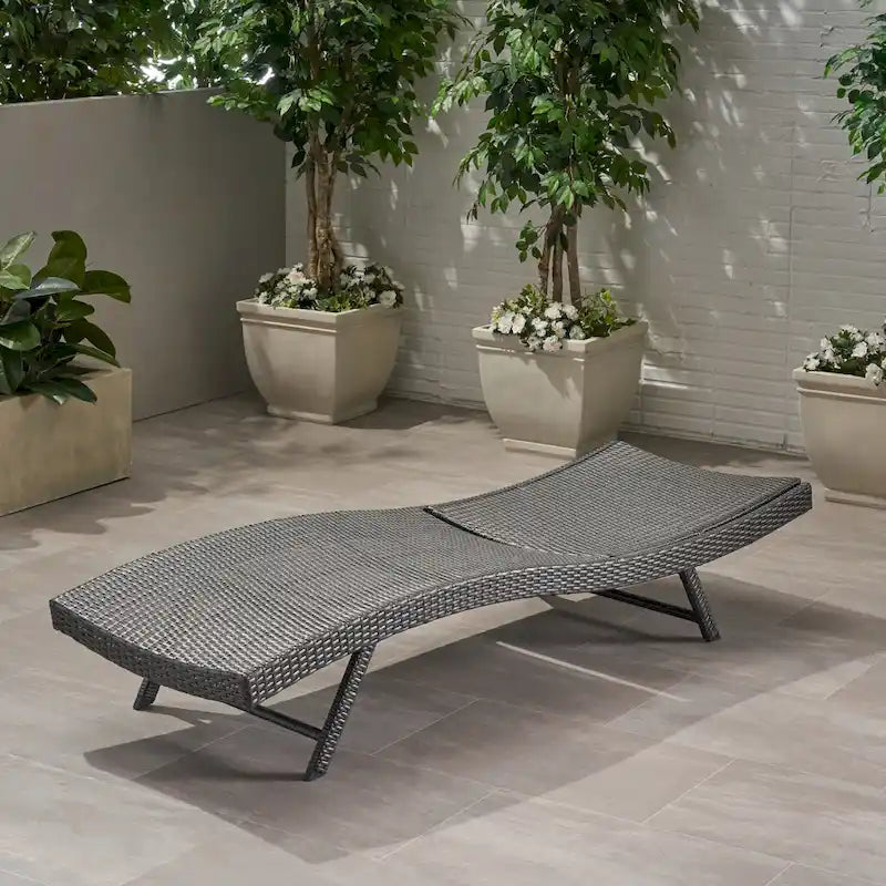 Kauai Outdoor Wicker Chaise Lounge by Christopher Knight Home