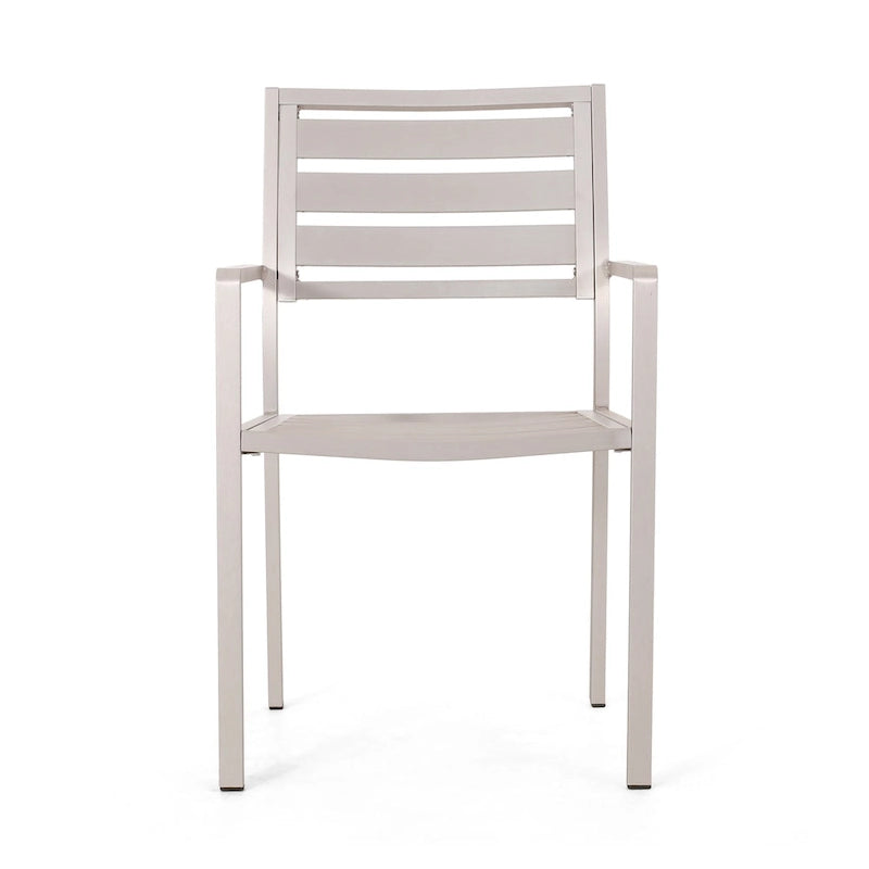 Cape Coral Outdoor Modern 4 Seater Aluminum Dining Set with Wicker Table Top by Christopher Knight Home
