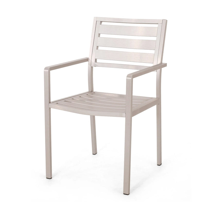 Cape Coral Outdoor Modern 4 Seater Aluminum Dining Set with Wicker Table Top by Christopher Knight Home