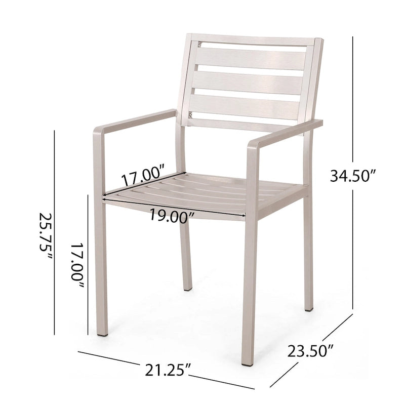 Cape Coral Outdoor Modern 4 Seater Aluminum Dining Set with Wicker Table Top by Christopher Knight Home