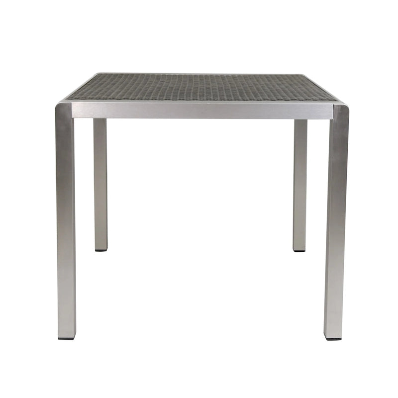 Cape Coral Outdoor Modern 4 Seater Aluminum Dining Set with Wicker Table Top by Christopher Knight Home