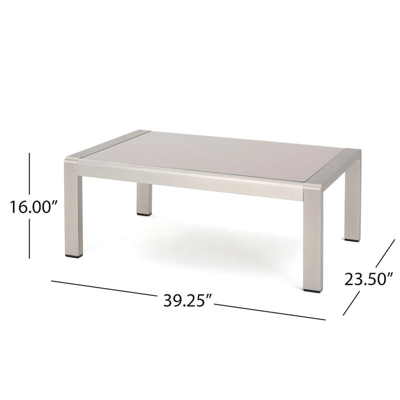 Cape Coral Outdoor 16 Piece Aluminum Estate Collection with Cushions and Fire Pit by Christopher Knight Home