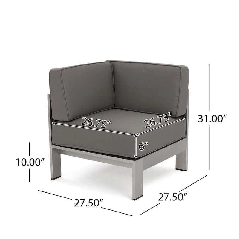 Cape Coral Outdoor 16 Piece Aluminum Estate Collection with Cushions and Fire Pit by Christopher Knight Home
