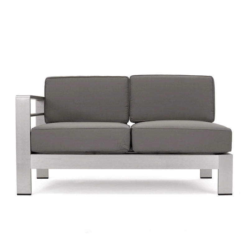 Cape Coral Outdoor 16 Piece Aluminum Estate Collection with Cushions and Fire Pit by Christopher Knight Home