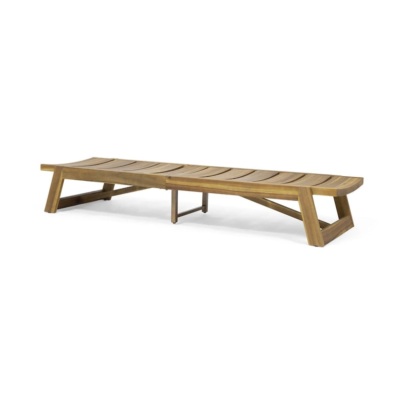 Kyoto Outdoor Acacia Wood 3 Piece Chaise Lounge Set with Water-Resistant Cushions by Christopher Knight Home