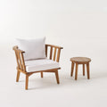 Chilian Outdoor Acacia Wood Club Chair and Side Table Set by Christopher Knight Home