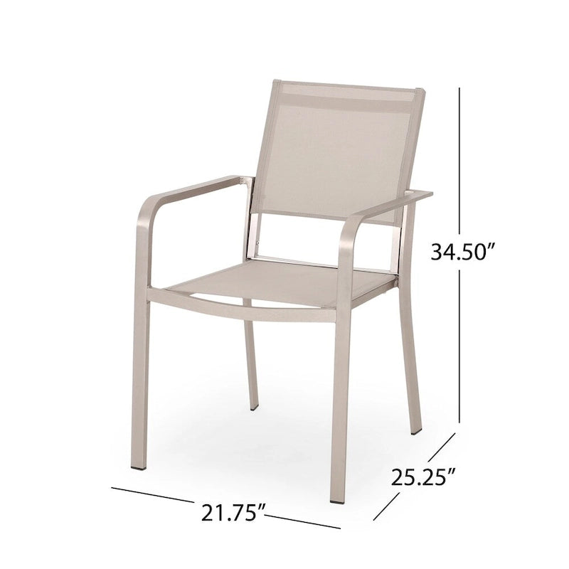 Boris Outdoor Modern 4 Seater Aluminum Dining Set with Faux Wood Table Top by Christopher Knight Home