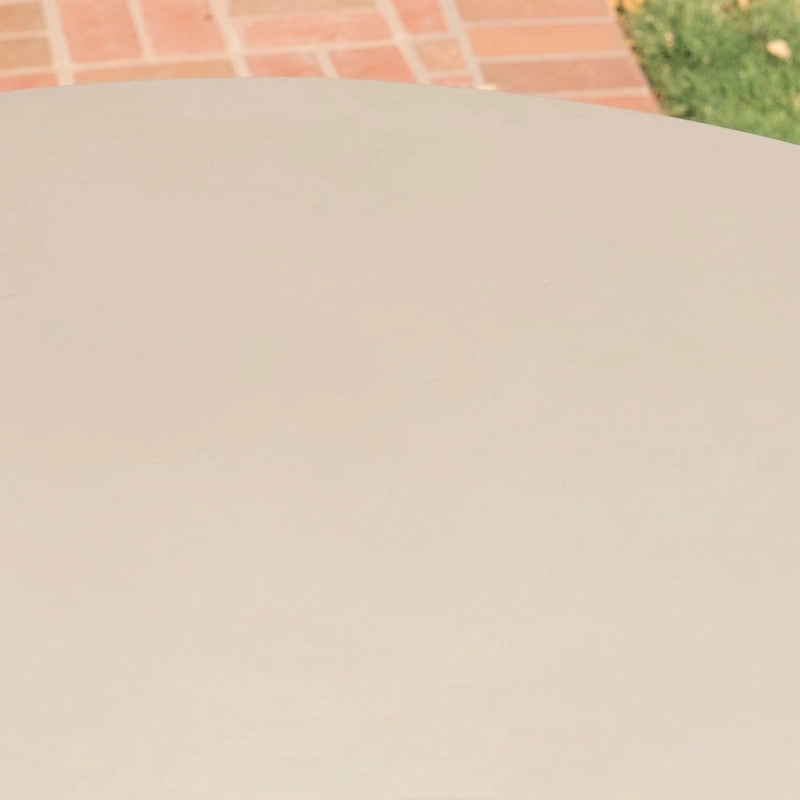 Goleta Outdoor Modern Lightweight Concrete Circular Dining Table with Cross Base by Christopher Knight Home