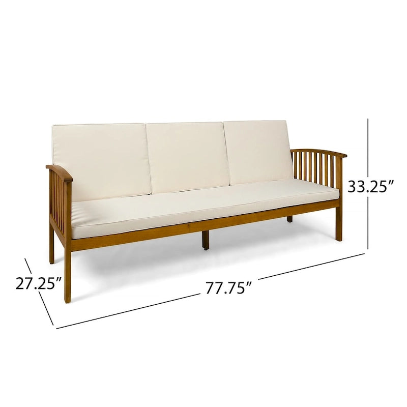 Carolina Outdoor Acacia Sofa and Coffee Table Set by Christopher Knight Home