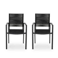 Lillian Outdoor Modern Aluminum Dining Chair with Rope Seat (Set of 2) by Christopher Knight Home