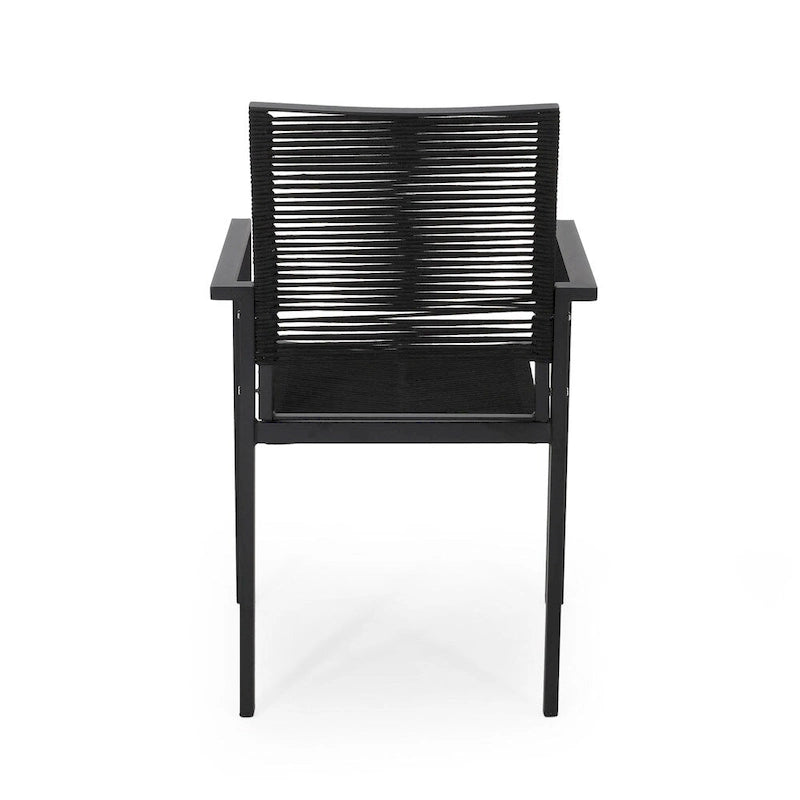 Lillian Outdoor Modern Aluminum Dining Chair with Rope Seat (Set of 2) by Christopher Knight Home