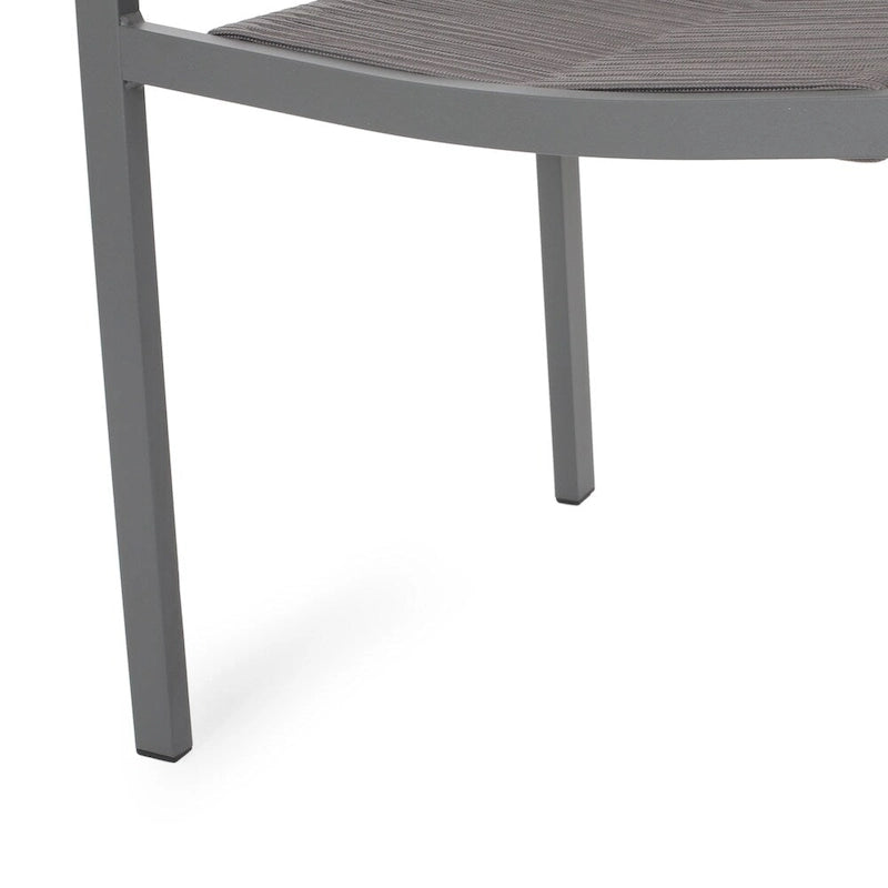 Lillian Outdoor Modern Aluminum Dining Chair with Rope Seat (Set of 2) by Christopher Knight Home