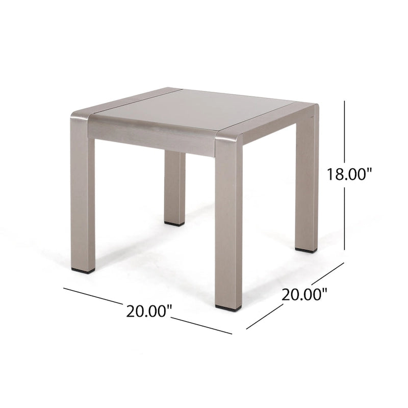 Cape Coral Outdoor 4 Seater Aluminum Club Chair and Table Set by Christopher Knight Home