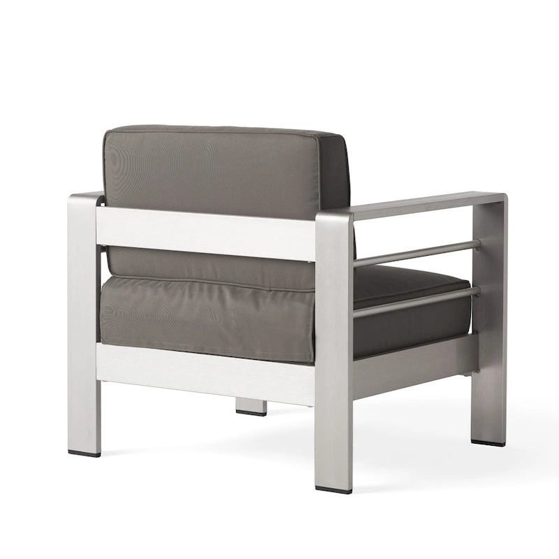 Cape Coral Outdoor 4 Seater Aluminum Club Chair and Table Set by Christopher Knight Home