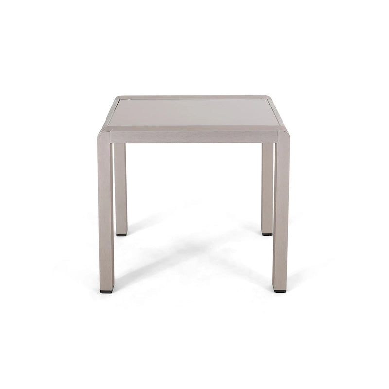 Cape Coral Outdoor 4 Seater Aluminum Club Chair and Table Set by Christopher Knight Home