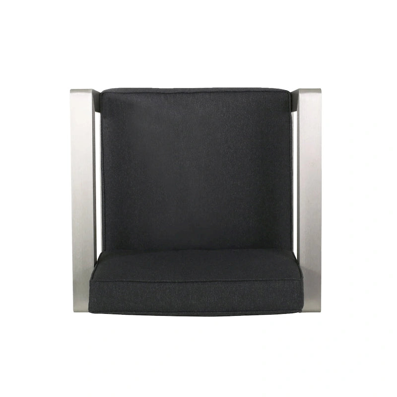 Aviara Outdoor Aluminum Club Chairs with Wicker-Topped Side Table by Christopher Knight Home