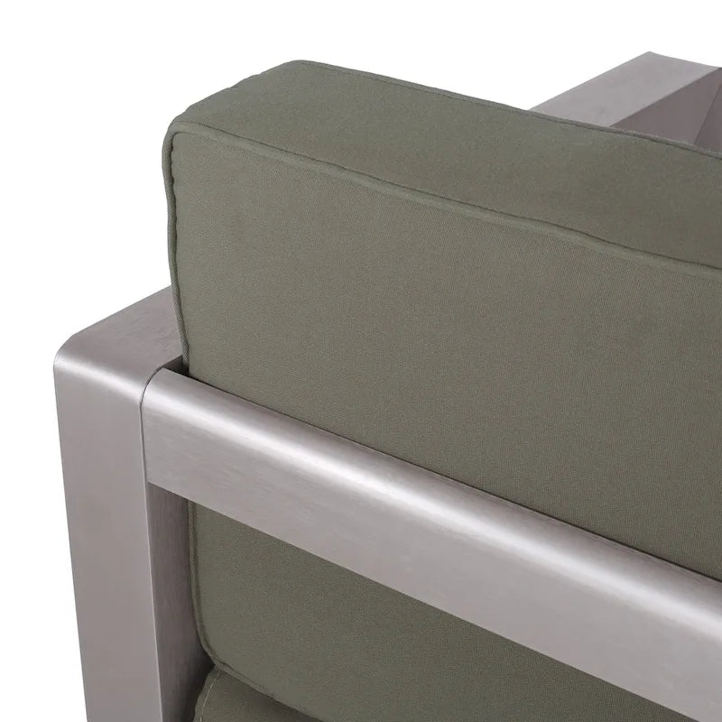 Aviara Outdoor Aluminum Club Chairs with Wicker-Topped Side Table by Christopher Knight Home