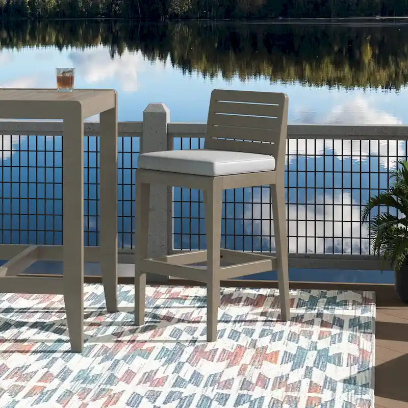Homestyles Sustain Brown Wood Outdoor Barstool - 18  x 21  x 40