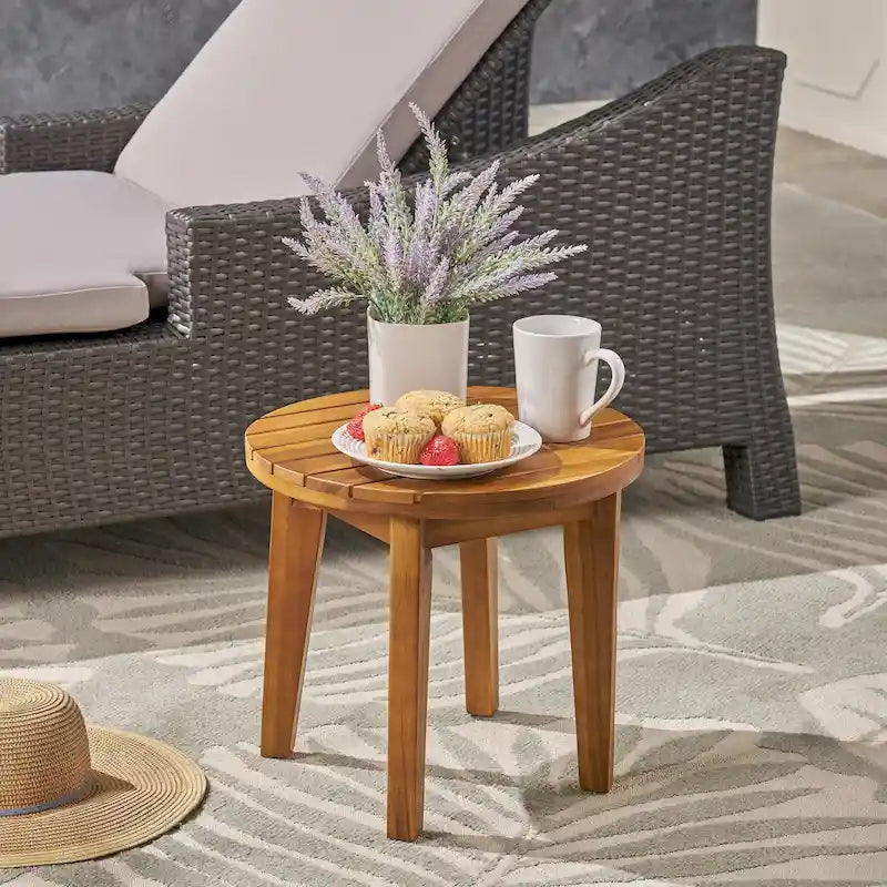 Christopher Knight Home Gertrude Outdoor 16  Acacia Wood Side Table