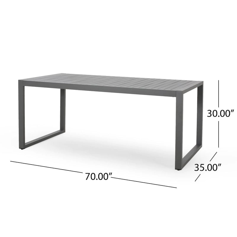Blan 6-seater Aluminum Dining Set by Christopher Knight Home
