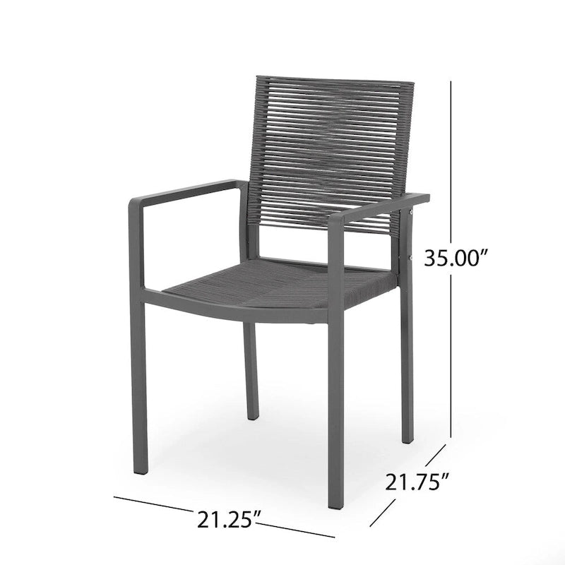 Blan 6-seater Aluminum Dining Set by Christopher Knight Home