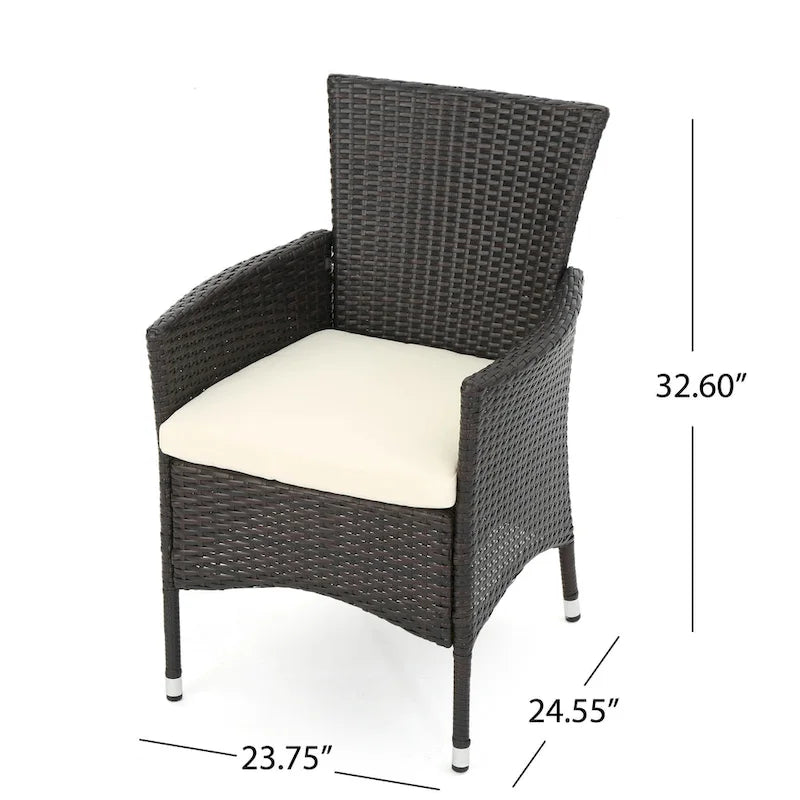 Christopher Knight Home 3-Piece Outdoor Wicker Chat Set with Cushions - N/A