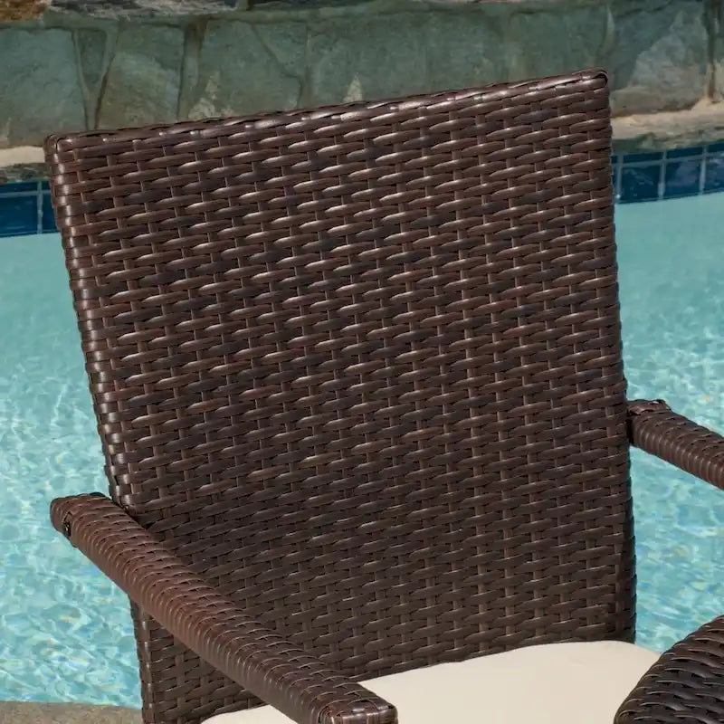 Christopher Knight Home 3-Piece Outdoor Wicker Chat Set with Cushions - N/A