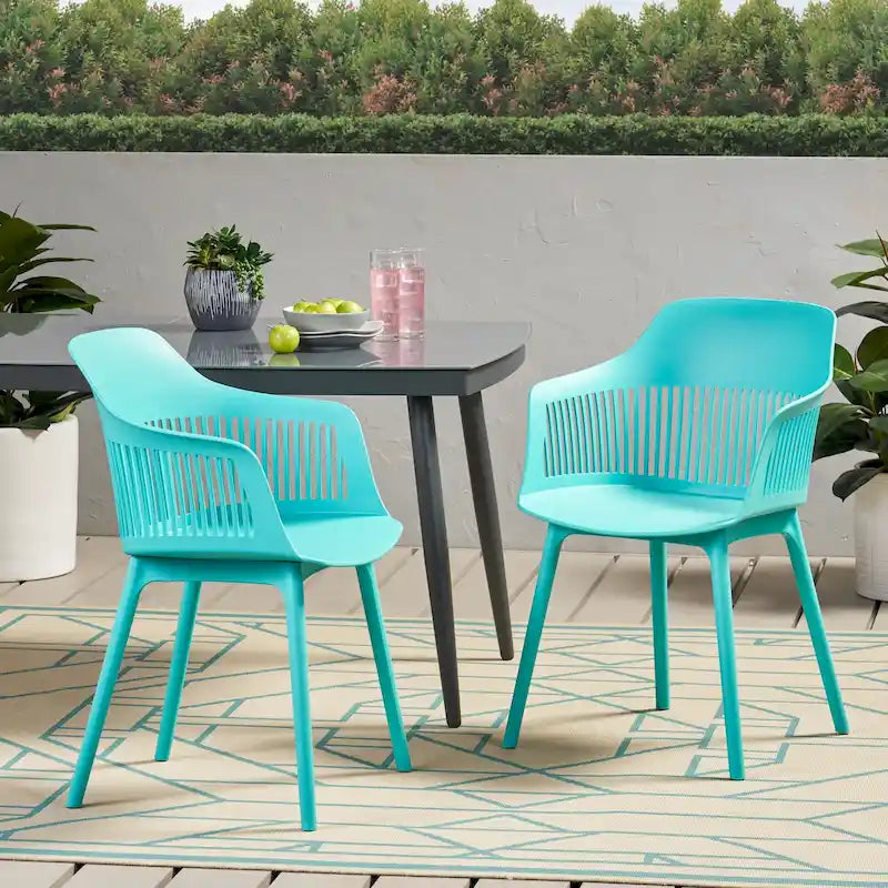 Dahlia Outdoor Modern Dining Chair (Set of 2) by Christopher Knight Home - 22.50  W x 21.50  D x 33.00  H