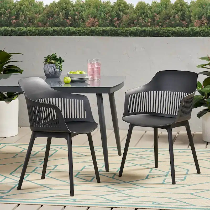 Dahlia Outdoor Modern Dining Chair (Set of 2) by Christopher Knight Home - 22.50  W x 21.50  D x 33.00  H