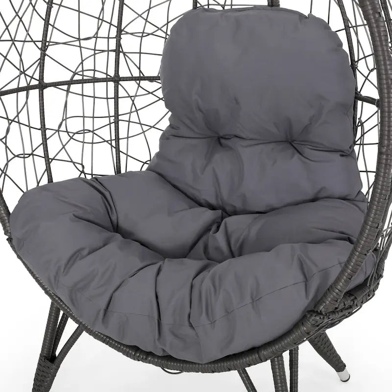 Gianni Wicker Teardrop Chair w/Outdoor Cushion by Christopher Knight Home
