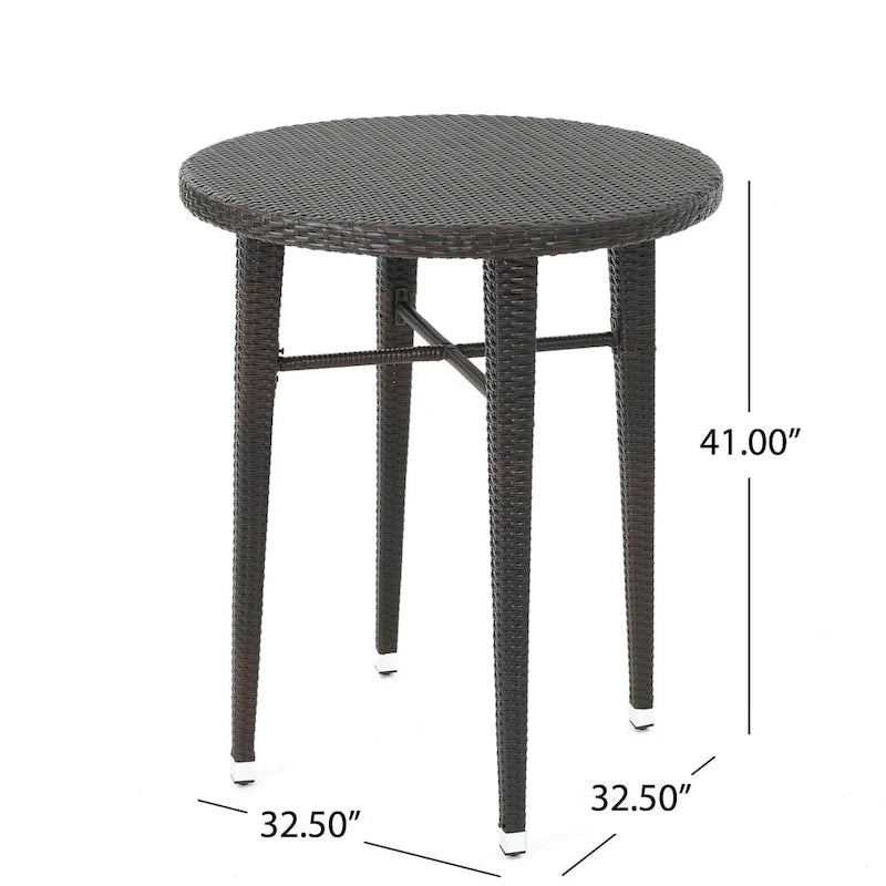 Dominica Outdoor 32-inch Round Wicker Bar Table by Christopher Knight Home