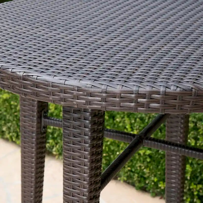 Dominica Outdoor 32-inch Round Wicker Bar Table by Christopher Knight Home