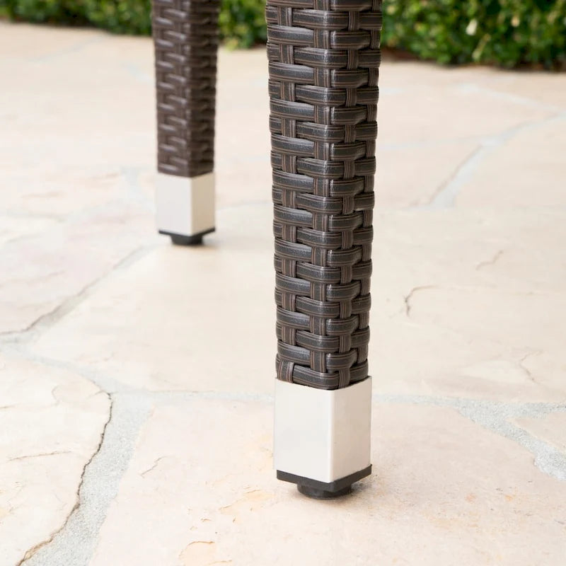 Dominica Outdoor 32-inch Round Wicker Bar Table by Christopher Knight Home