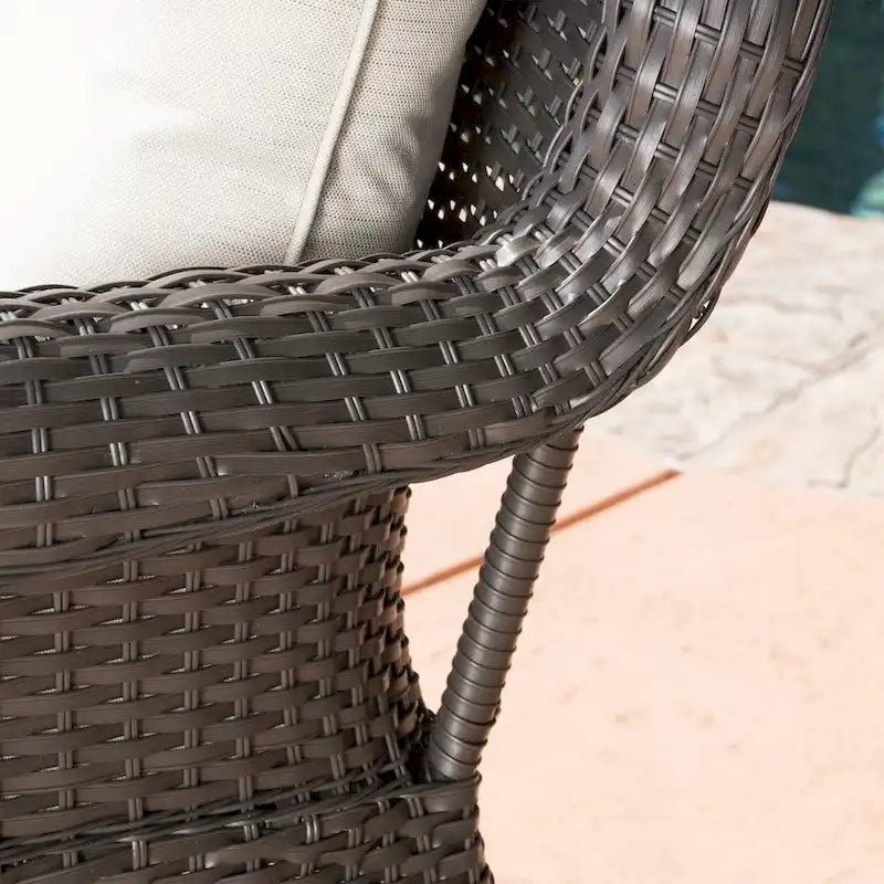 Amaya Cushioned Wicker Outdoor Rocking Chairs (Set of 2) by Christopher Knight Home