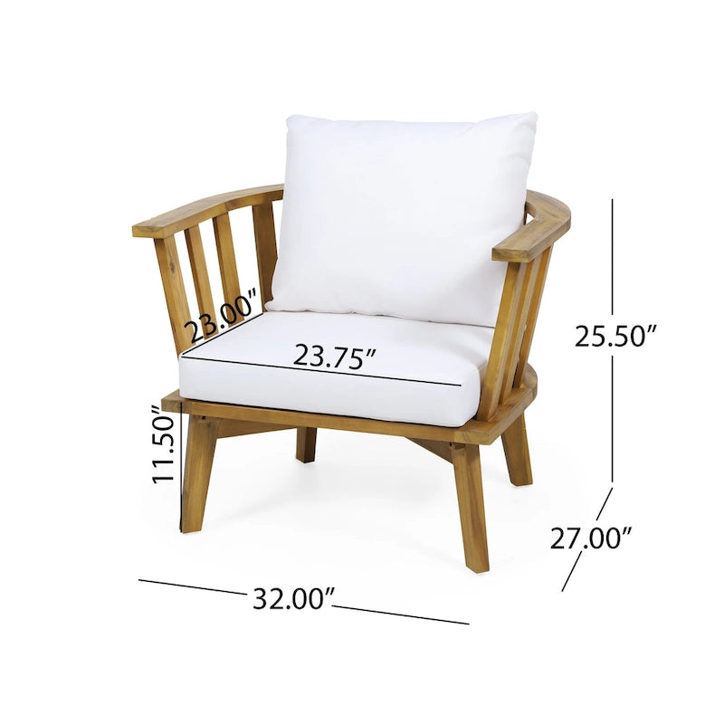 MacArthur Acacia Wood Chat Set by Christopher Knight Home