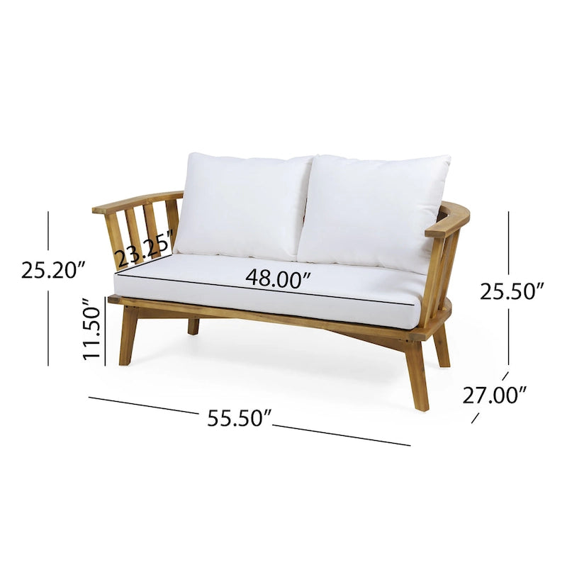 MacArthur Acacia Wood Chat Set by Christopher Knight Home